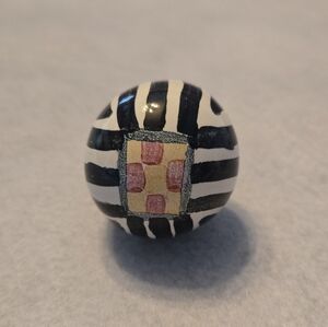 MacKenzie-Childs Black and White Striped Knob/Drawer Pull